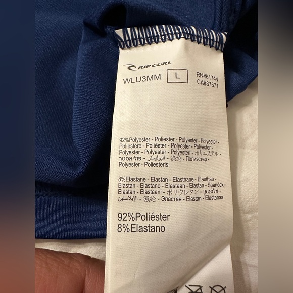 Rip Curl Men's Corps Long Sleeve Ocean Blue Rash Guard - Size L - Picture 10 of 12